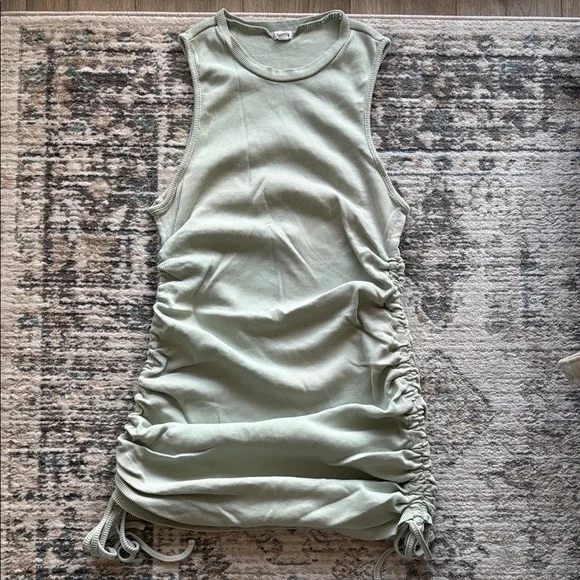 Garage | Dresses | Garage Green Ruched Mini Dress | Poshmark